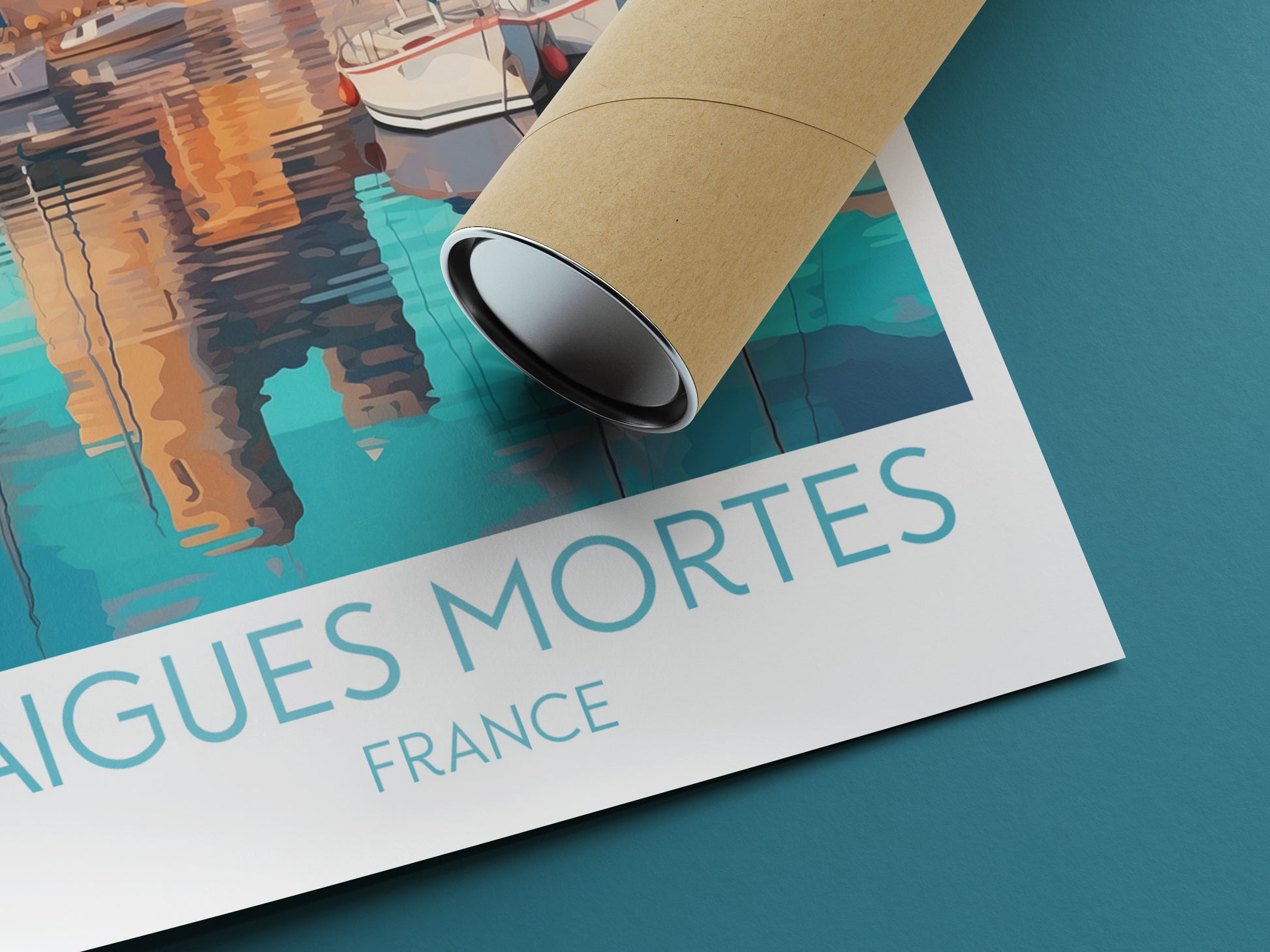 aigues mortes travel poster rolled france