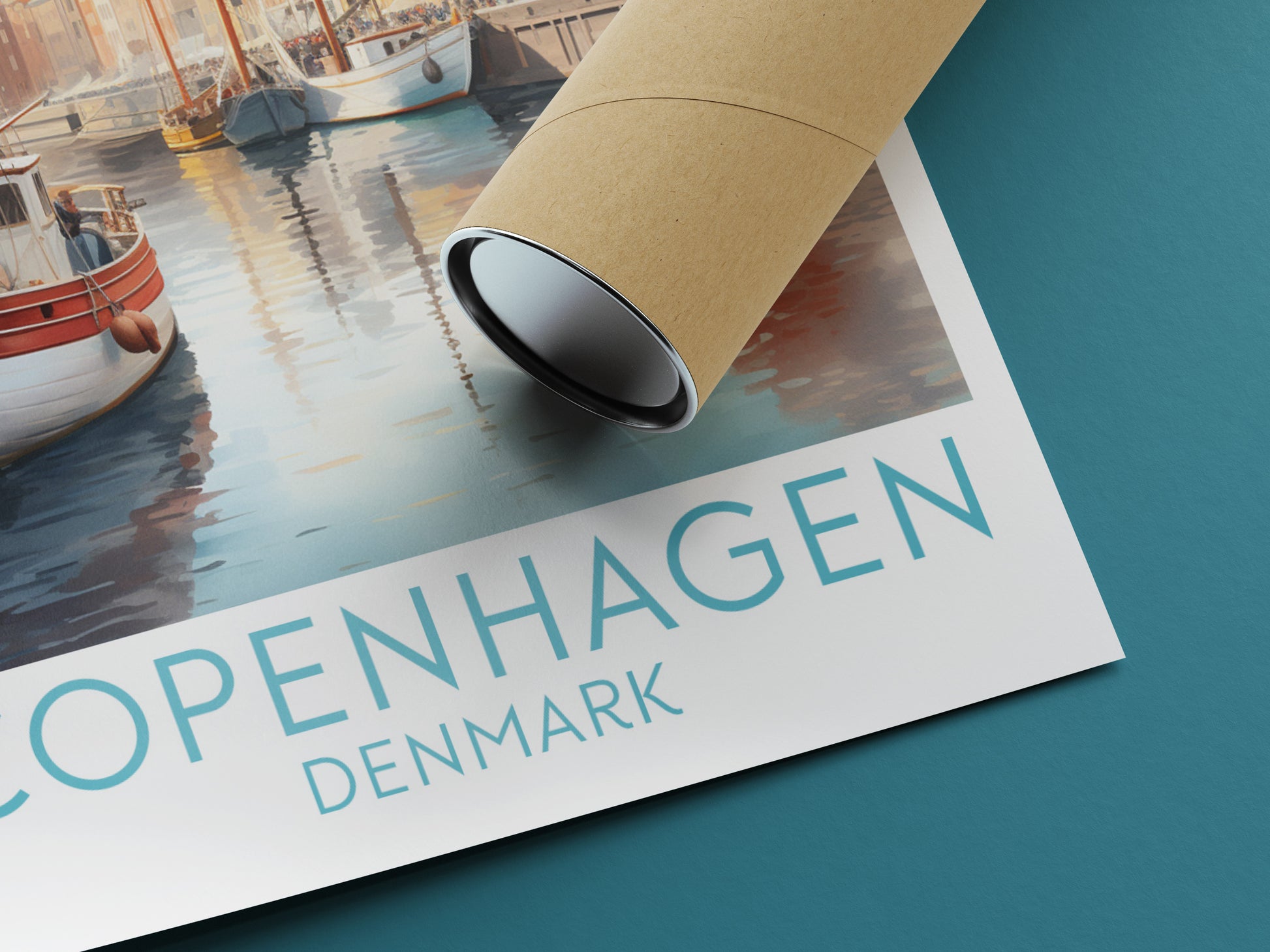 copenhagen travel poster rolled denmark