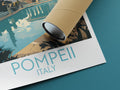 pompeii travel poster rolled italy