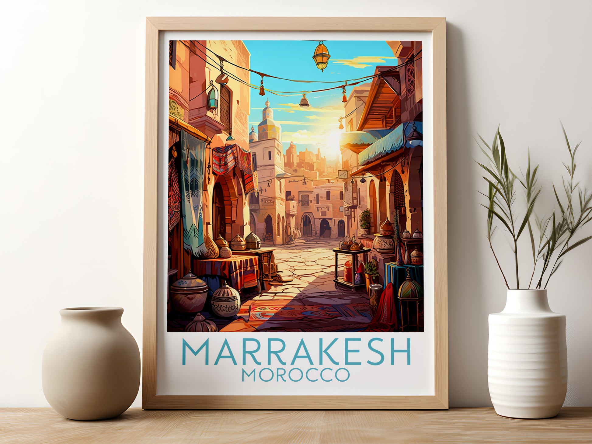 marrakesh travel poster for kitchen morocco