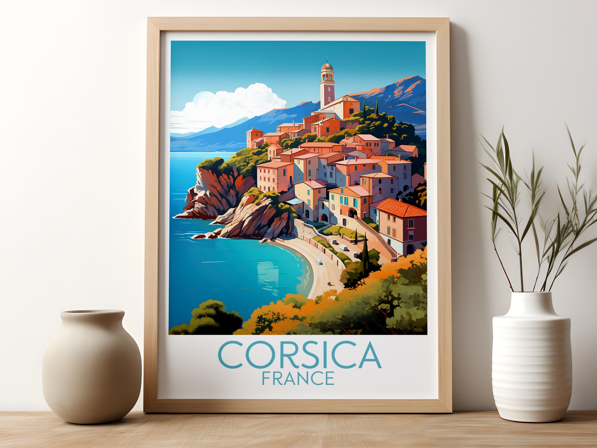 corsica travel poster for kitchen france