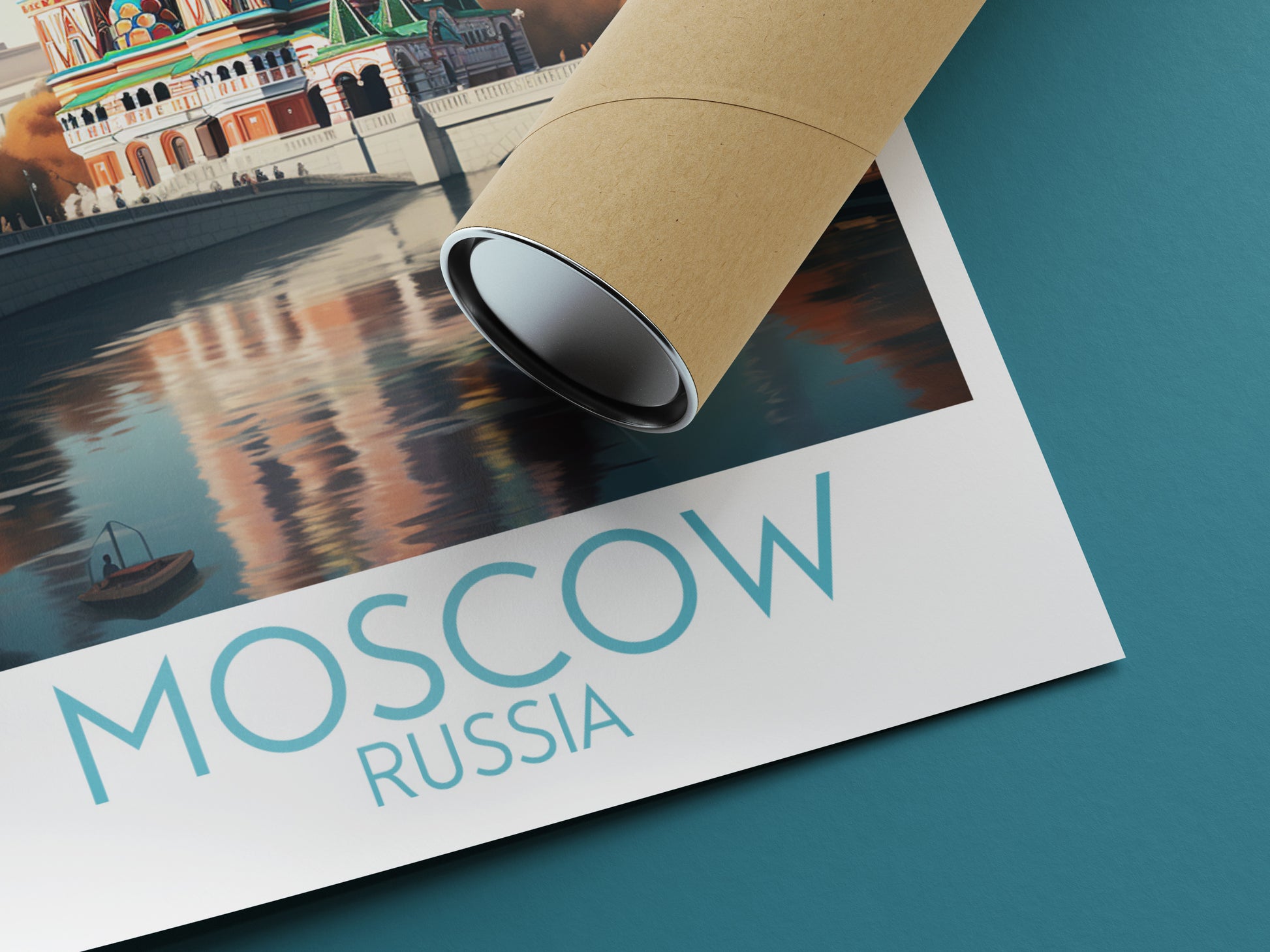 moscow travel poster rolled russia