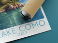 lake como travel poster rolled italy