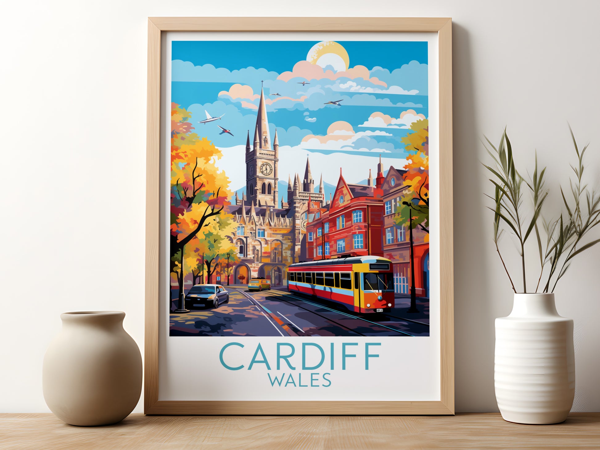 cardiff travel poster for kitchen wales