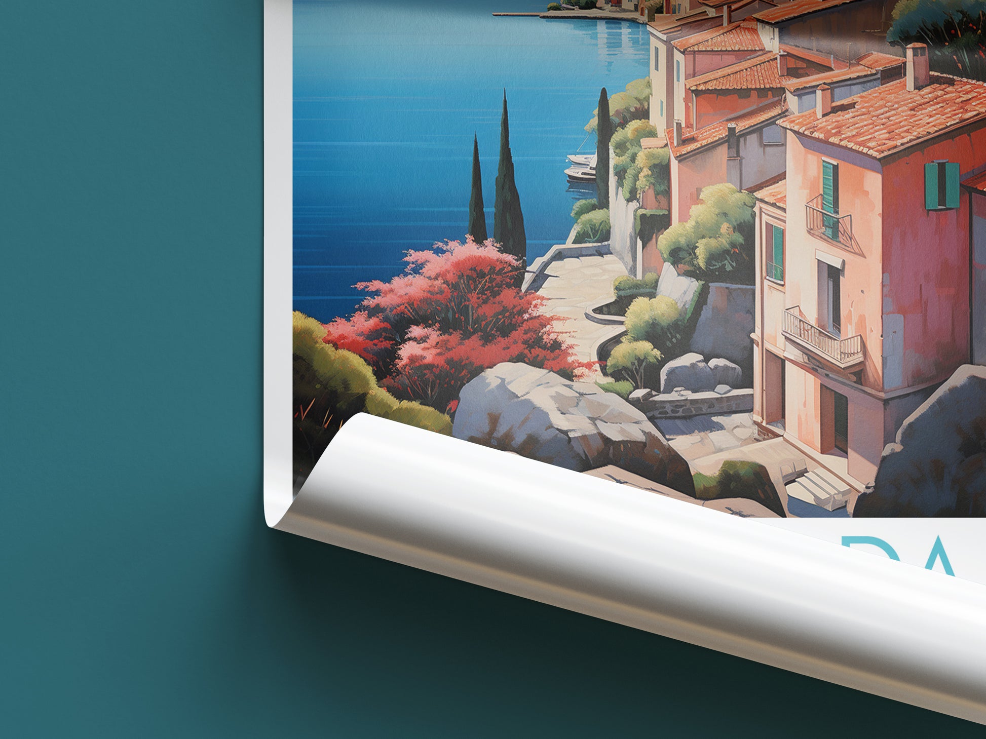 lake garda travel poster roll up italy