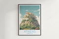 athens travel poster hanged on the wall greece