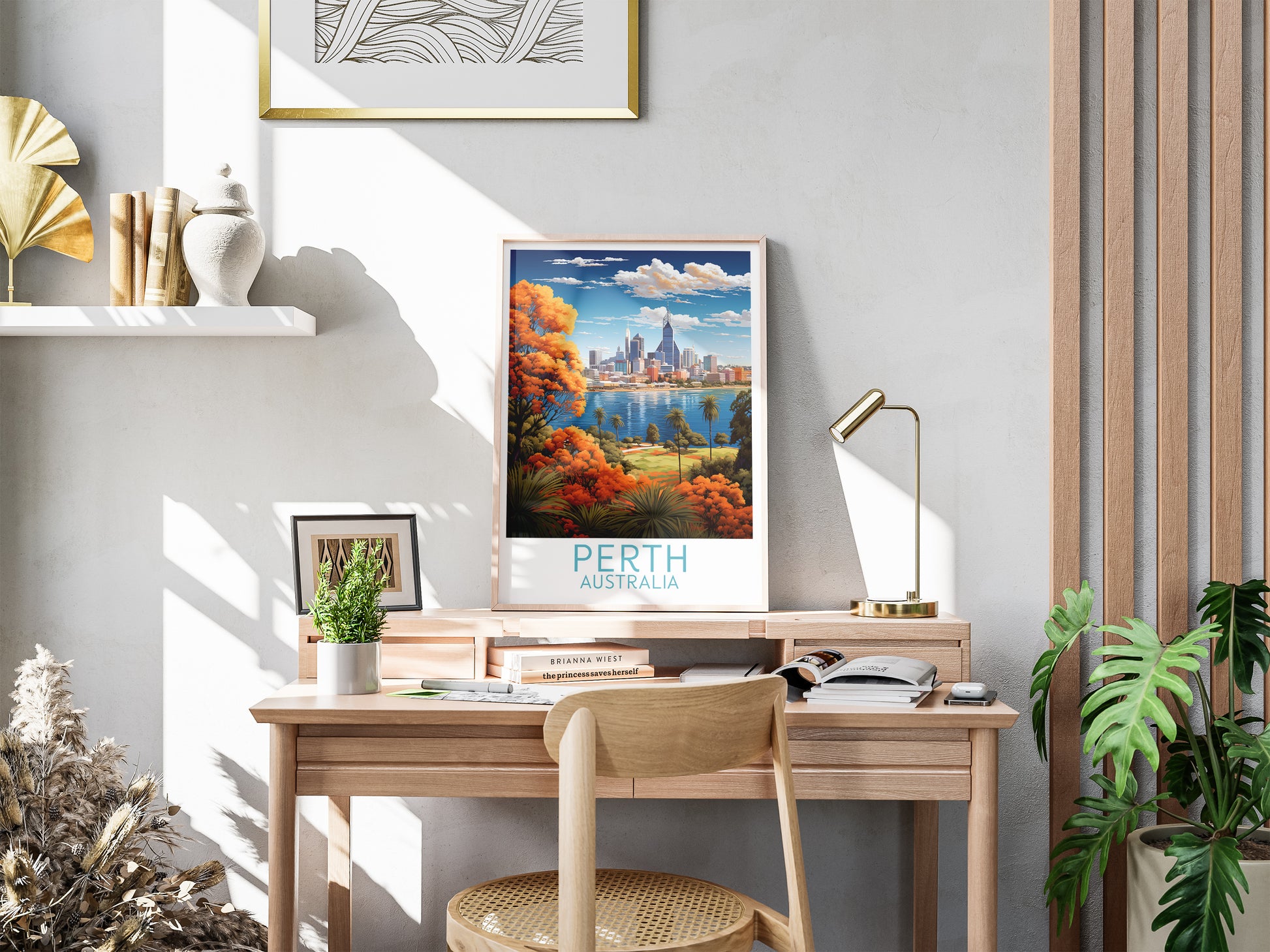 perth travel poster for desk australia