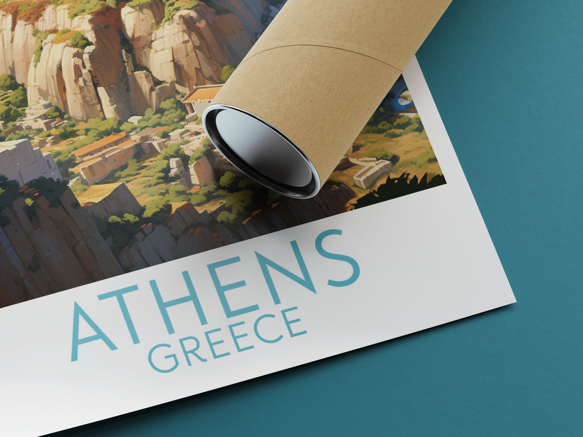 athens travel poster rolled greece