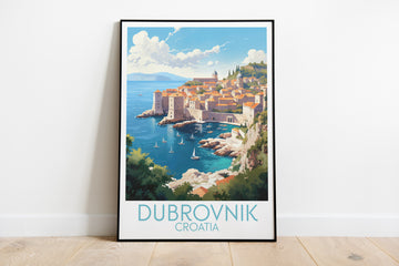 dubrovnik travel poster on the ground croatia