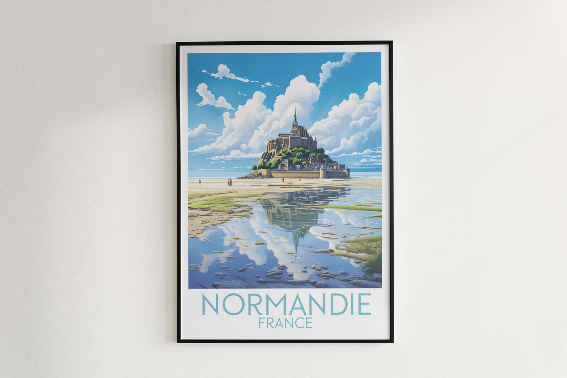 normandie travel poster hanged on the wall france