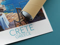 crete travel poster rolled greece