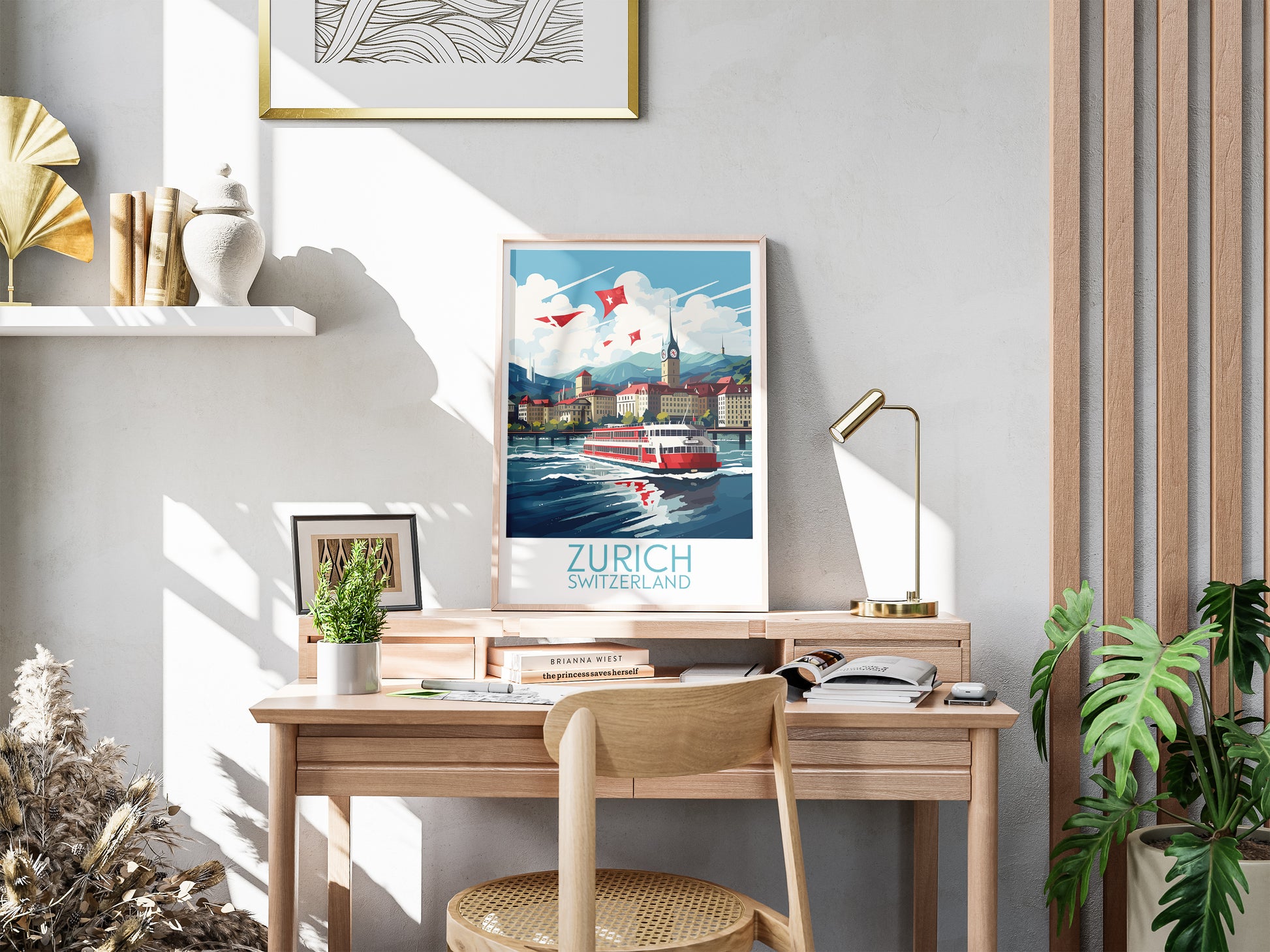 zurich travel poster for desk switzerland