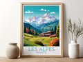 les alpes travel poster for kitchen france