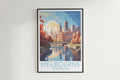 melbourne travel poster hanged on the wall australia