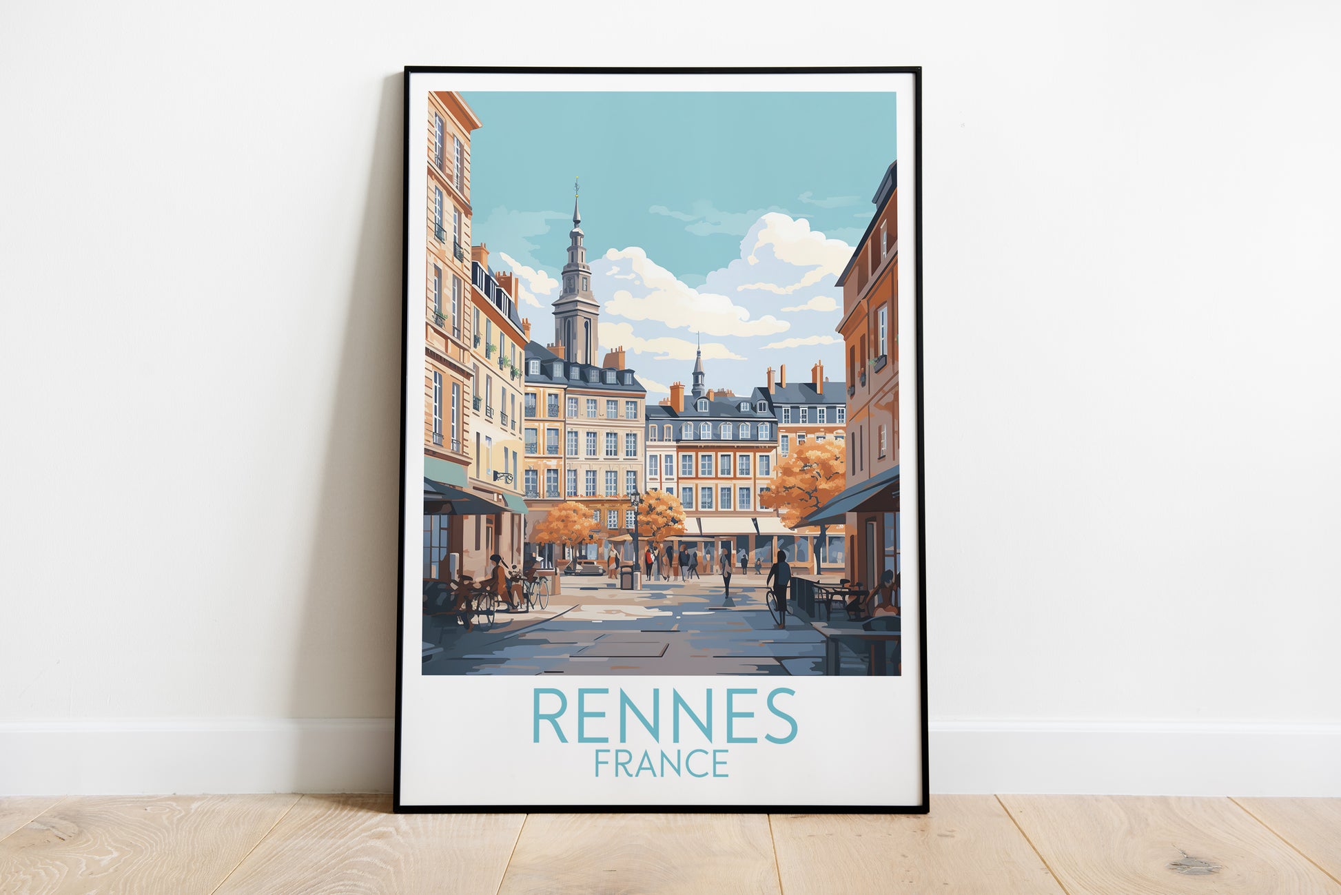 rennes travel poster on the ground france