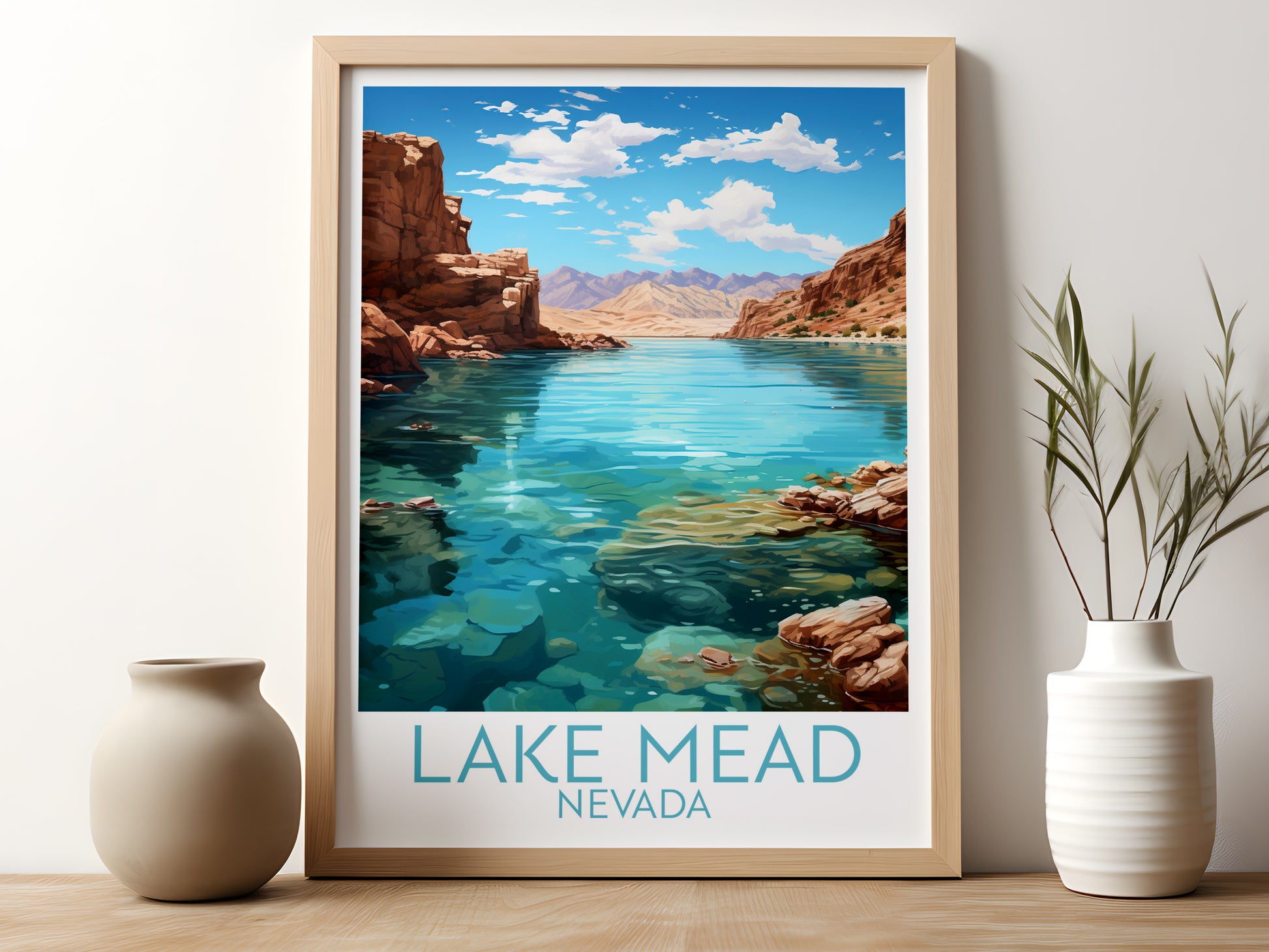 lake mead travel poster for kitchen nevada