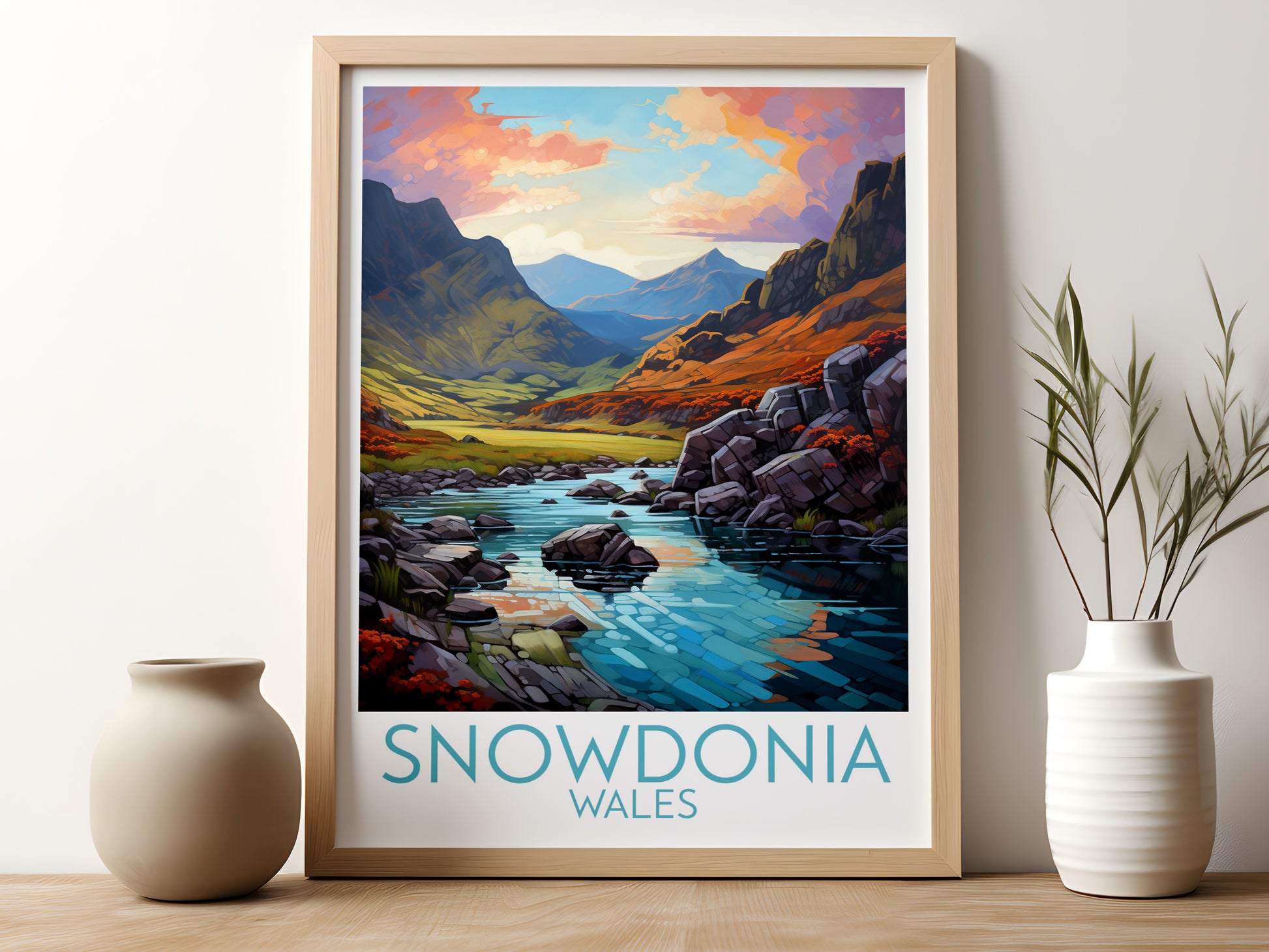 snowdonia travel poster for kitchen wales