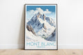 mont blanc travel poster on the ground france