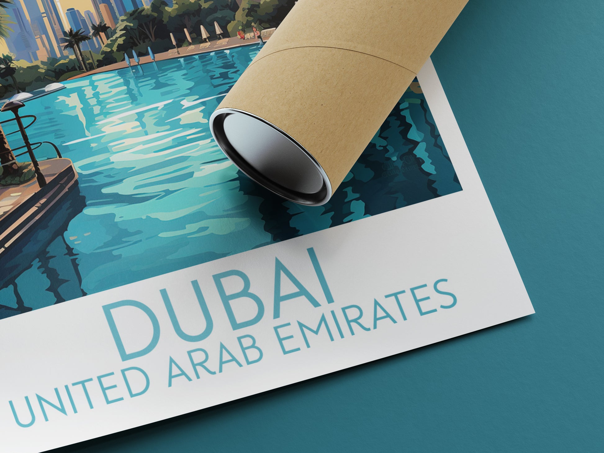 dubai travel poster rolled united arab emirates