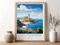 cote atlantique travel poster for kitchen france