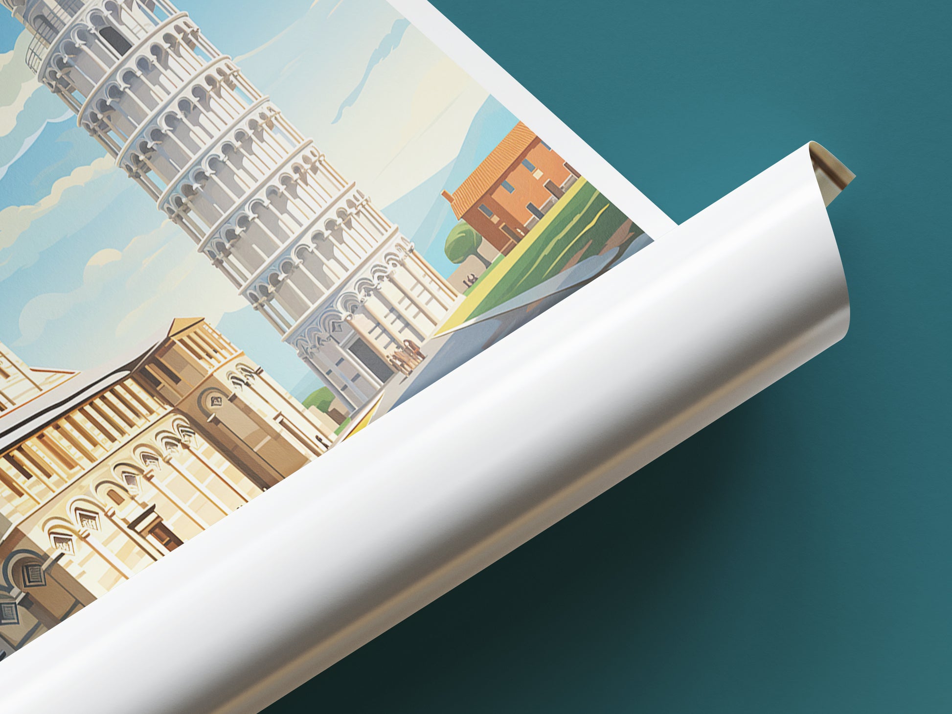 pisa travel poster tube italy