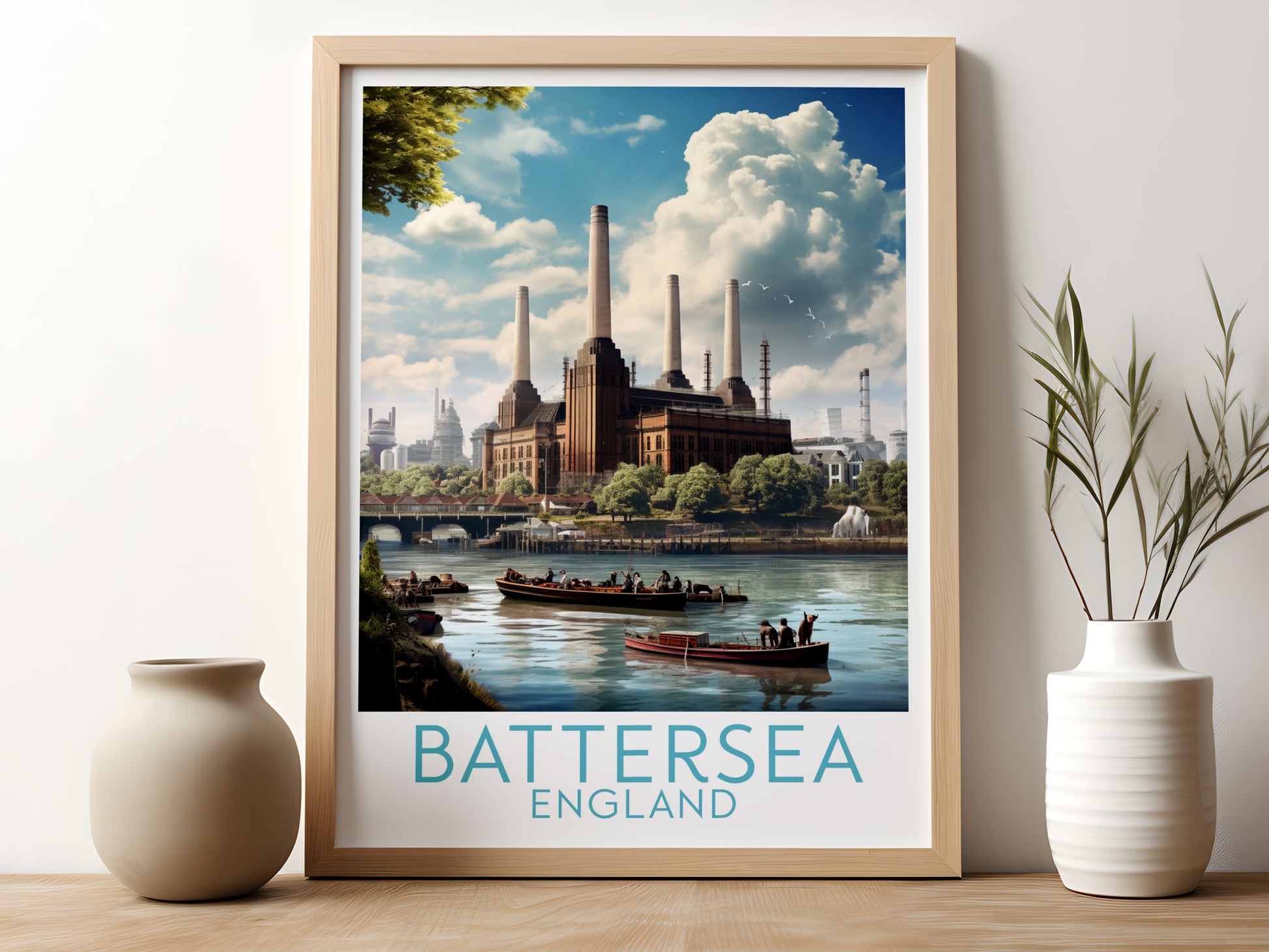 battersea travel poster for kitchen england