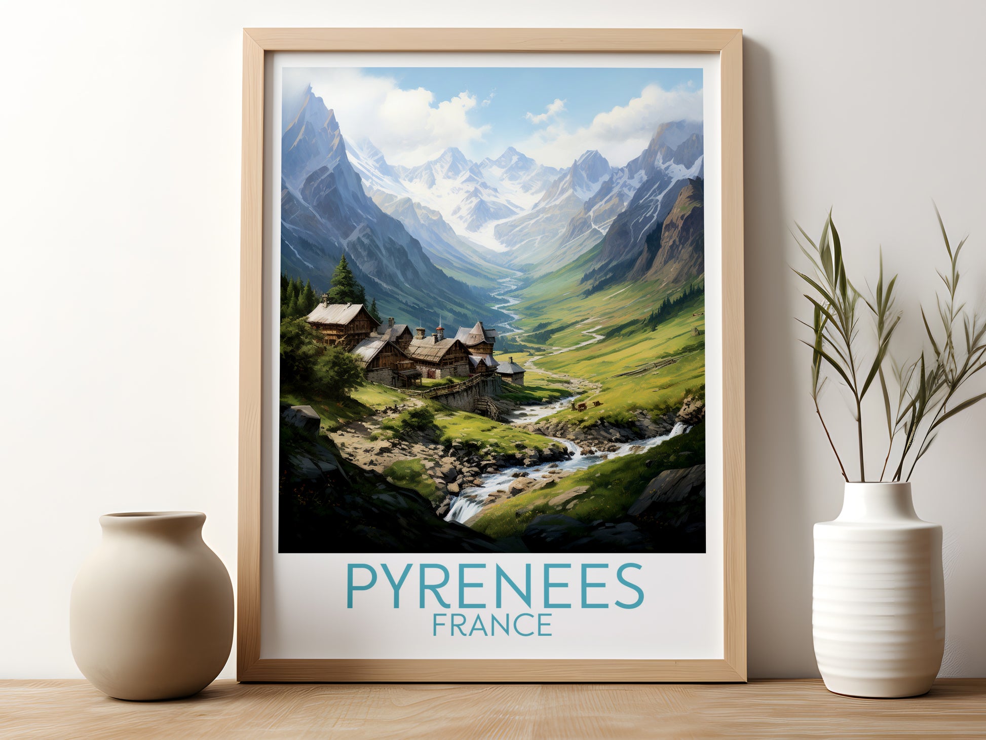 pyrenees travel poster for kitchen france