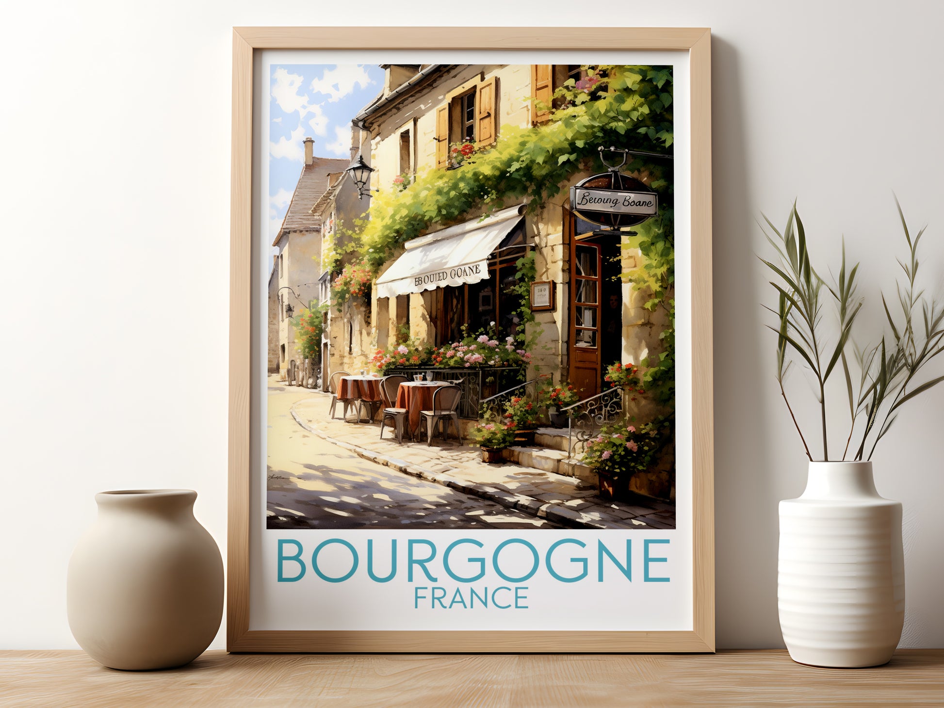 bourgogne travel poster for kitchen france