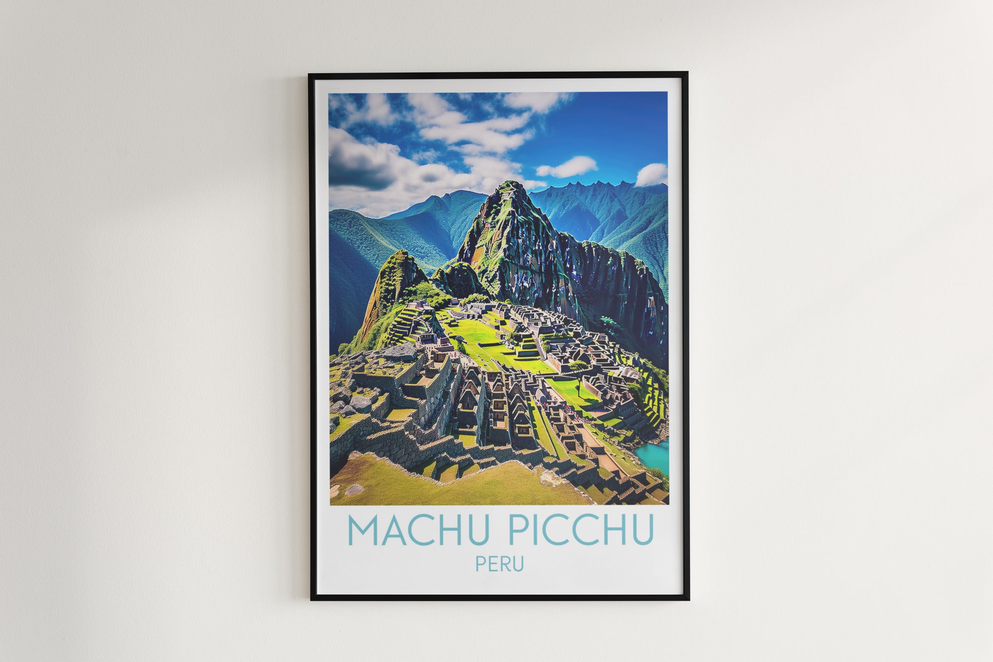 machu picchu travel poster hanged on the wall peru