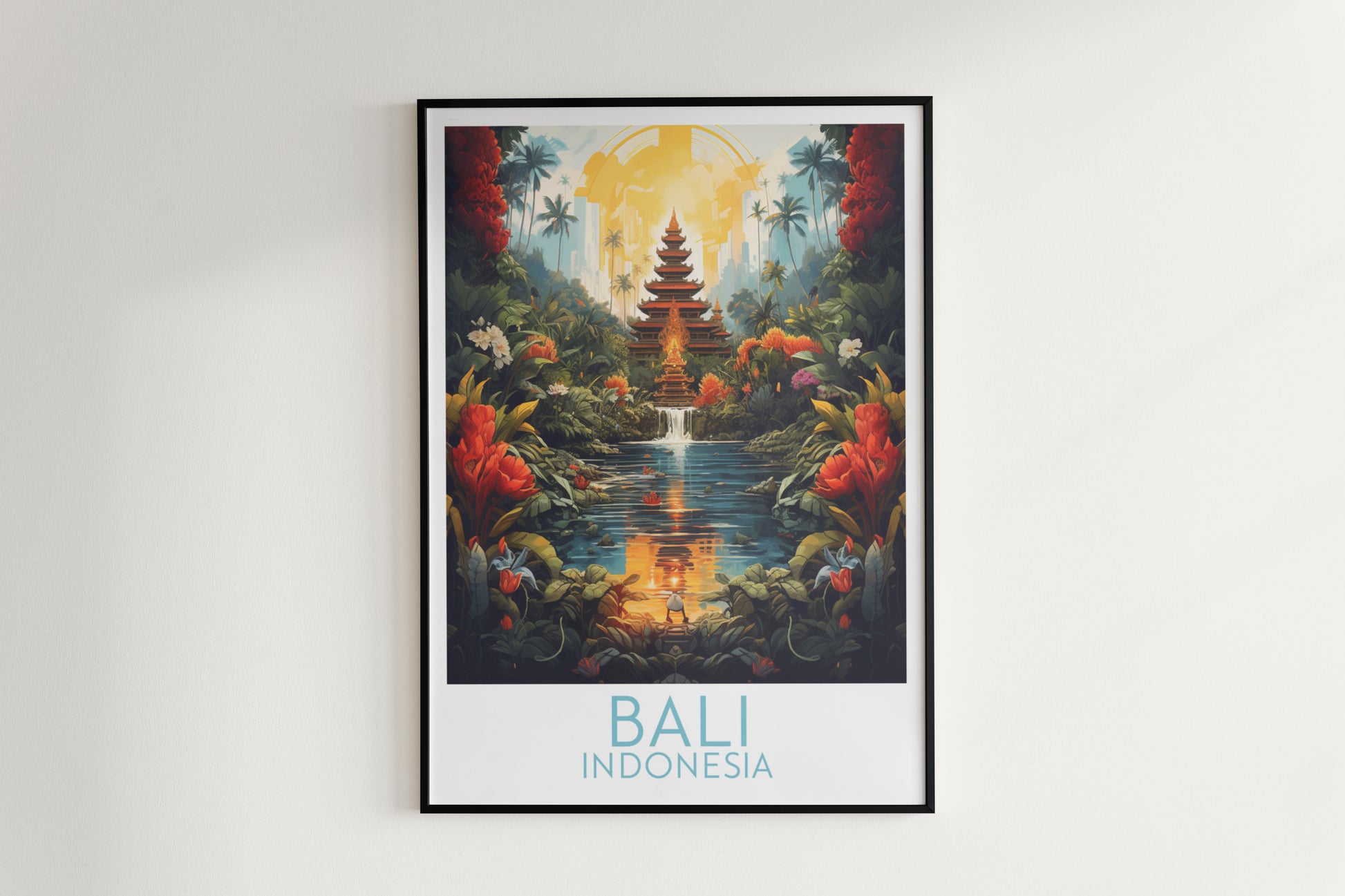 bali travel poster hanged on the wall indonesia