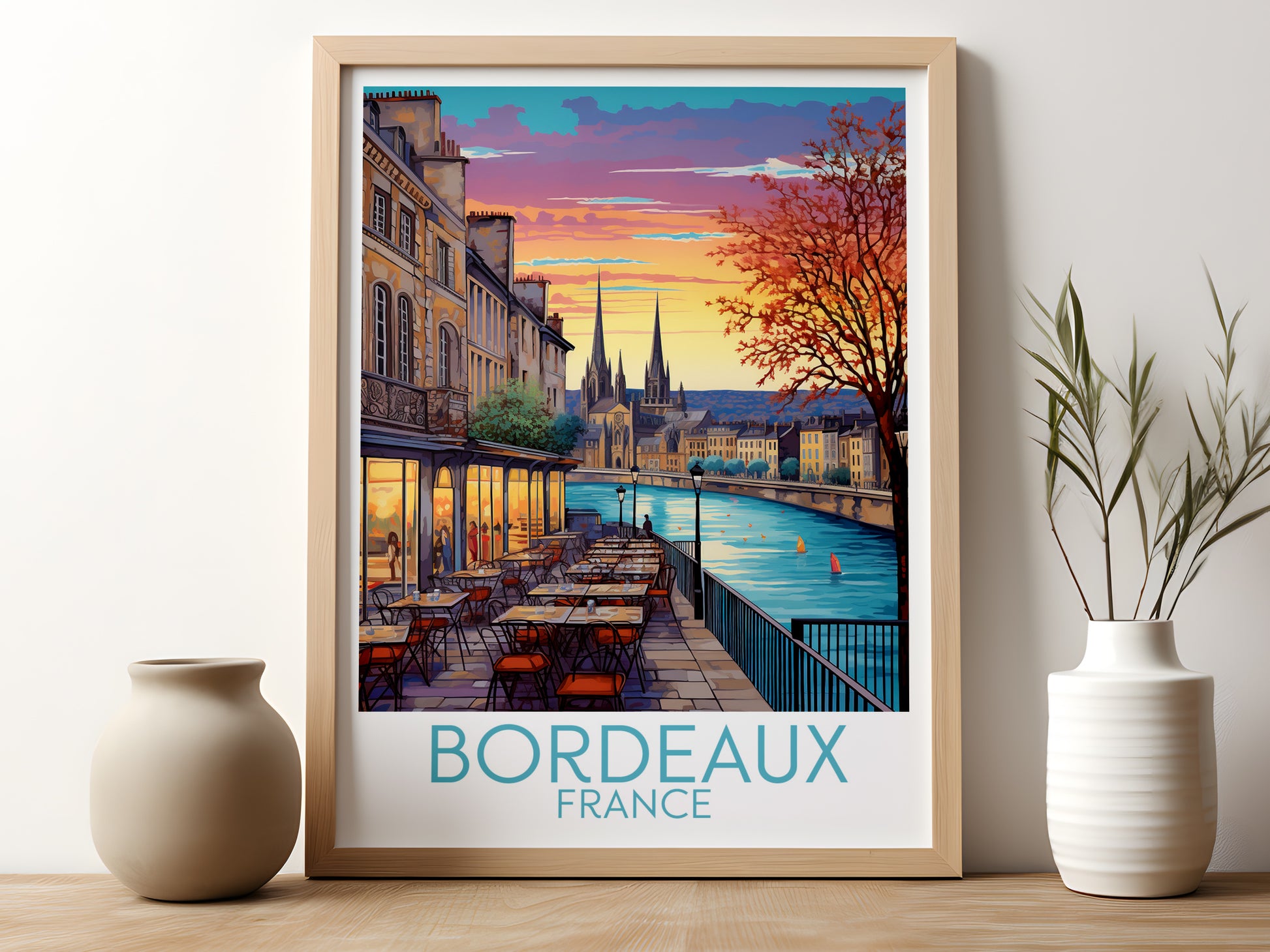 bordeaux travel poster for kitchen france