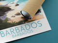 barbados travel poster rolled barbados