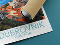 dubrovnik travel poster rolled croatia