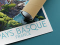 pays basque travel poster rolled france