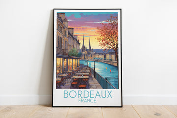 bordeaux travel poster on the ground france