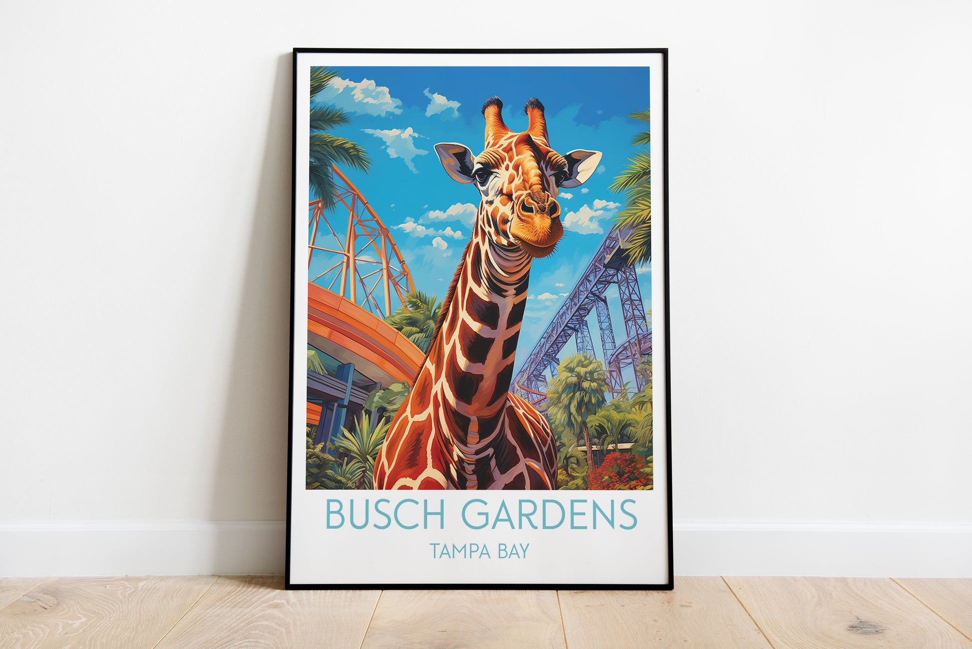 busch gardens travel poster on the ground tampa bay