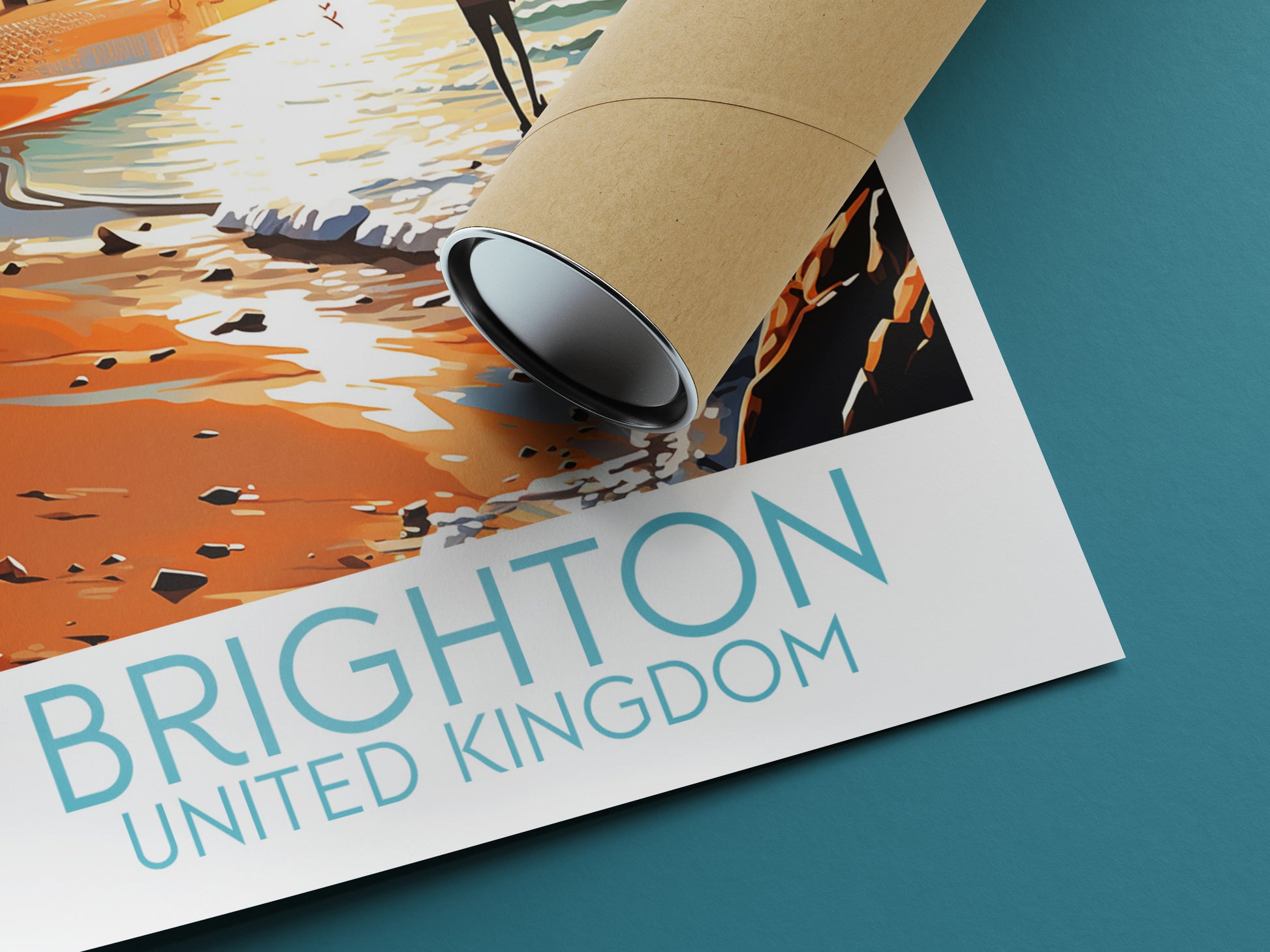 brighton travel poster rolled united kingdom