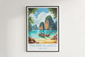 phi phi islands travel poster hanged on the wall thailand