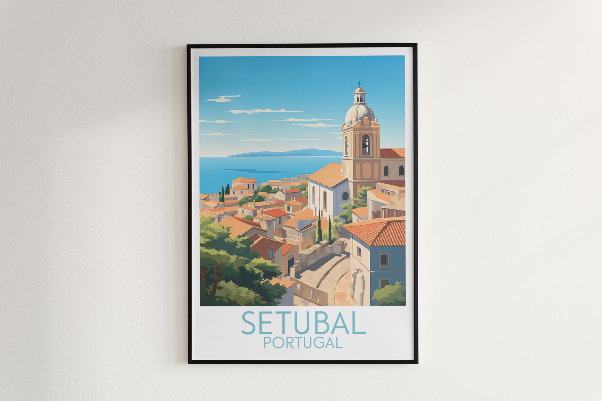 setubal travel poster hanged on the wall portugal