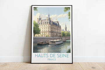 hauts de seine travel poster on the ground france