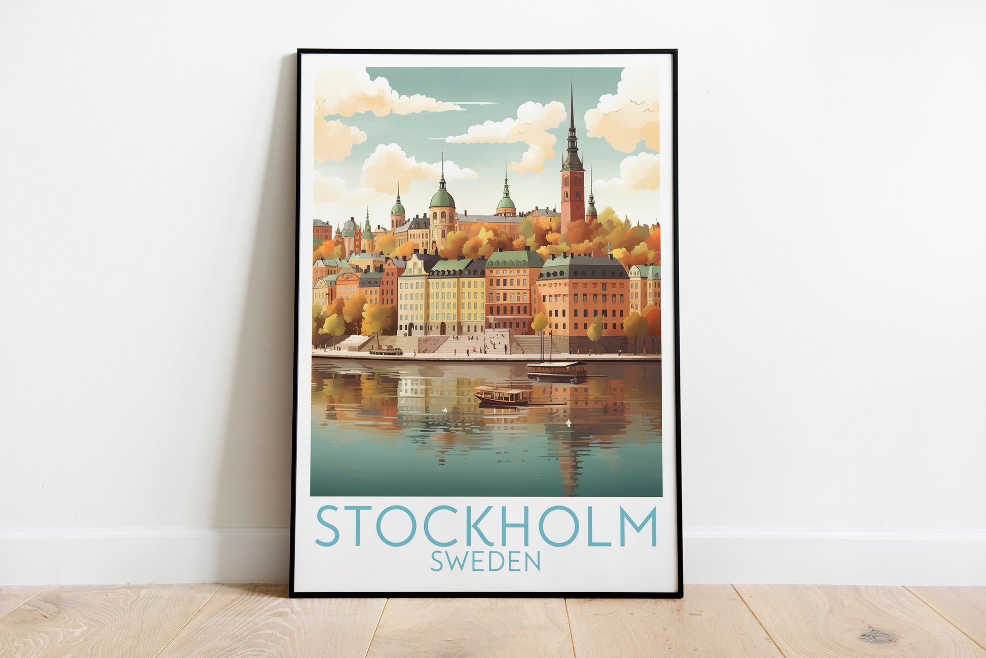 stockholm travel poster on the ground sweden