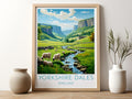 yorkshire dales travel poster for kitchen england