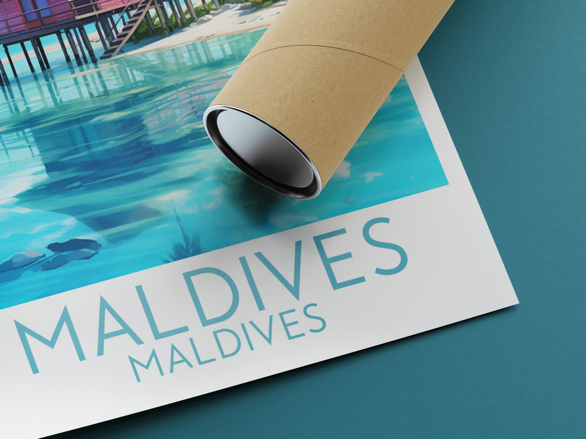 maldives travel poster rolled maldives