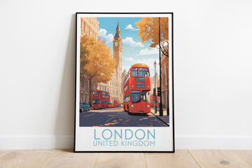 london travel poster on the ground united kingdom