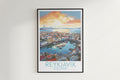 reykjavik travel poster hanged on the wall iceland