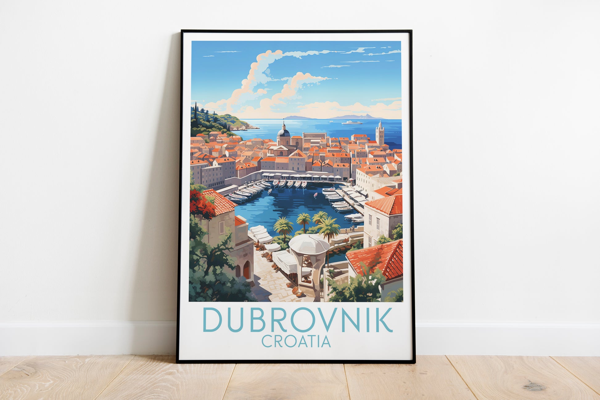 dubrovnik travel poster on the ground croatia