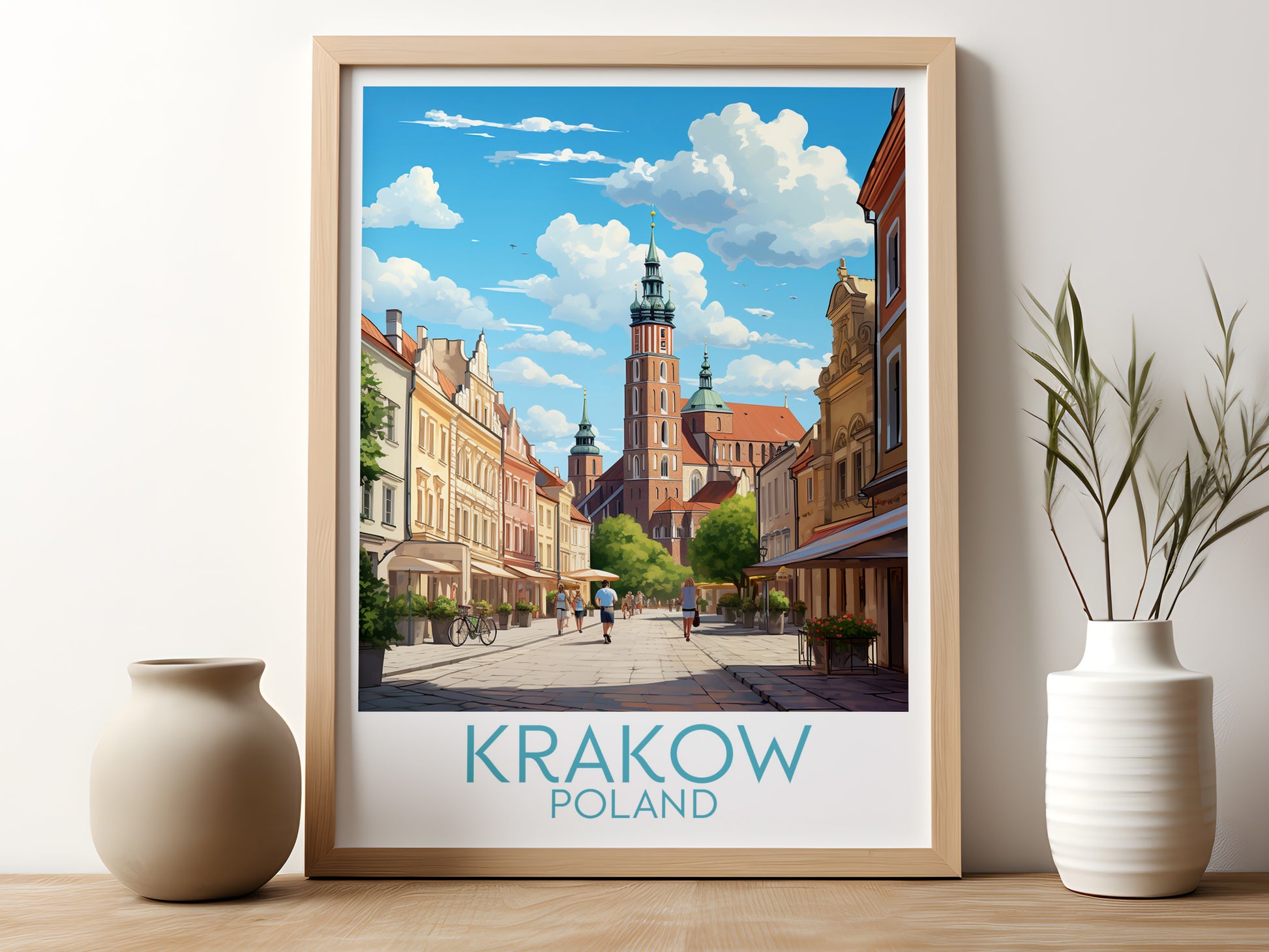 krakow travel poster for kitchen poland