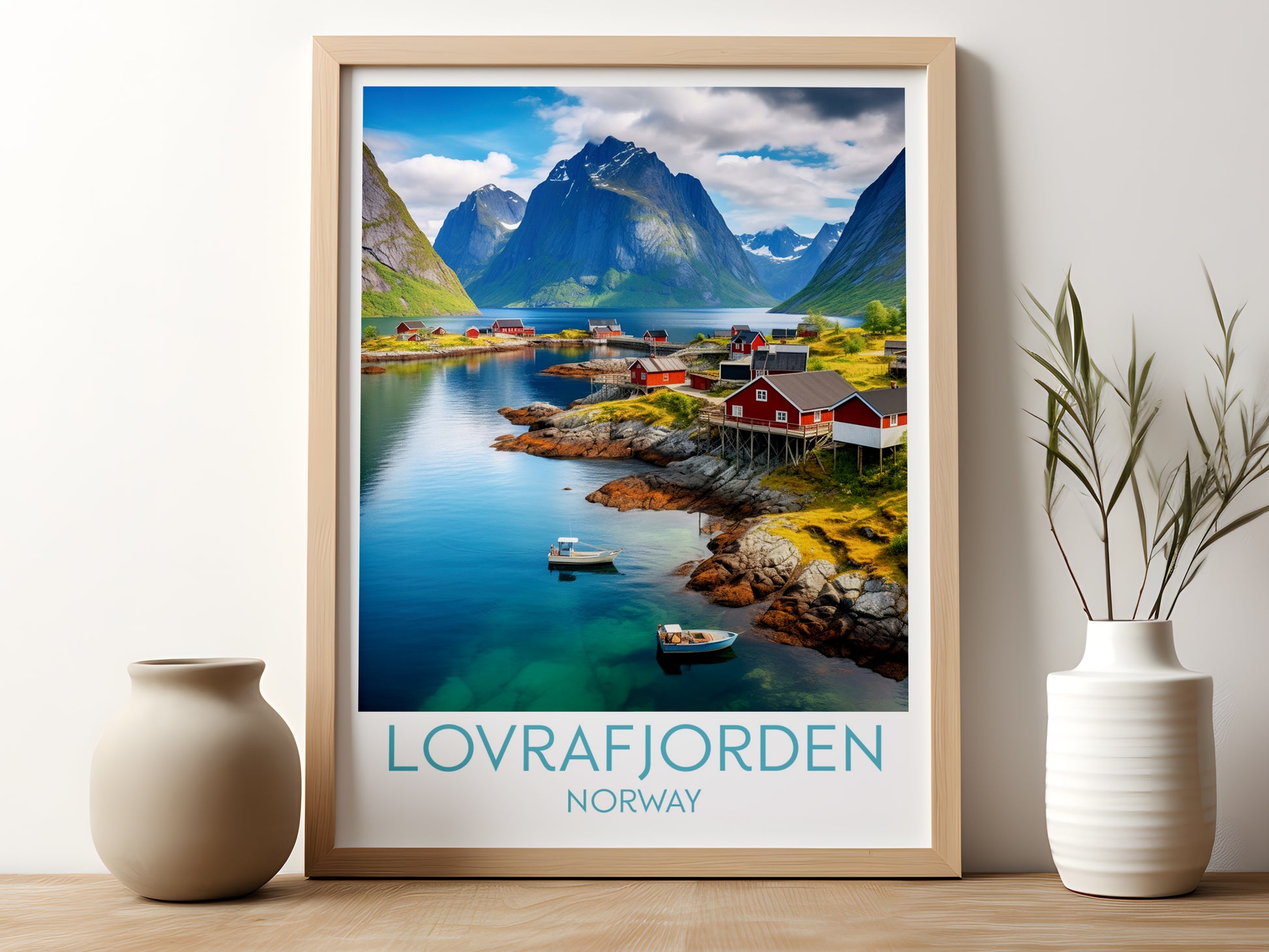 lovrafjorden travel poster for kitchen norway