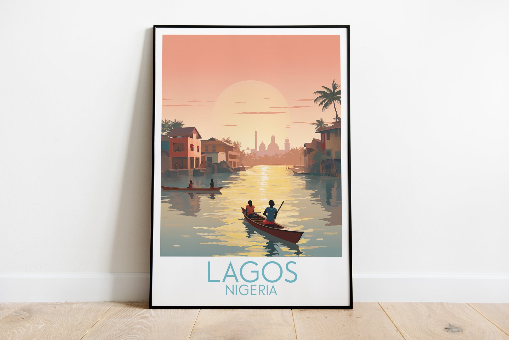 lagos travel poster on the ground nigeria