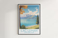 lac leman travel poster hanged on the wall switzerland